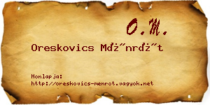 Oreskovics Ménrót névjegykártya